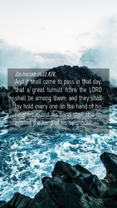 Picture 04 - Zechariah 14:13 KJV Mobile Phone Wallpaper - And it shall come to pass in that day, that a - Mobile Bible Verse Wallpaper