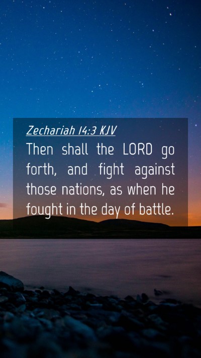 Picture 04 - Zechariah 14:3 KJV Mobile Phone Wallpaper - Then shall the LORD go forth, and fight against - Mobile Bible Verse Wallpaper