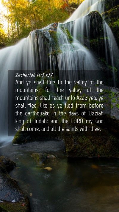 Picture 04 - Zechariah 14:5 KJV Mobile Phone Wallpaper - And ye shall flee to the valley of the mountains; - Mobile Bible Verse Wallpaper