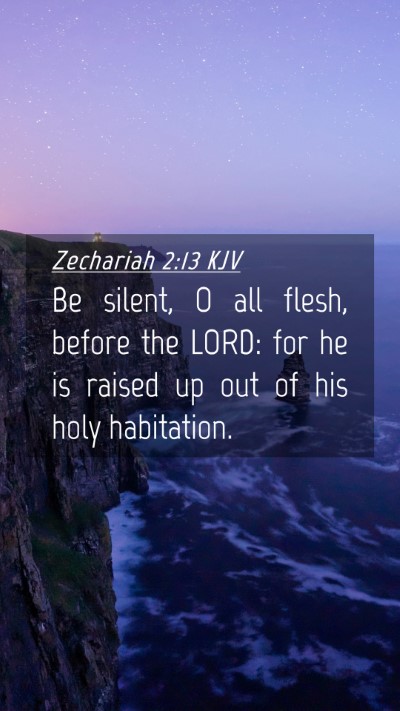 Picture 04 - Zechariah 2:13 KJV Mobile Phone Wallpaper - Be silent, O all flesh, before the LORD: for he - Mobile Bible Verse Wallpaper