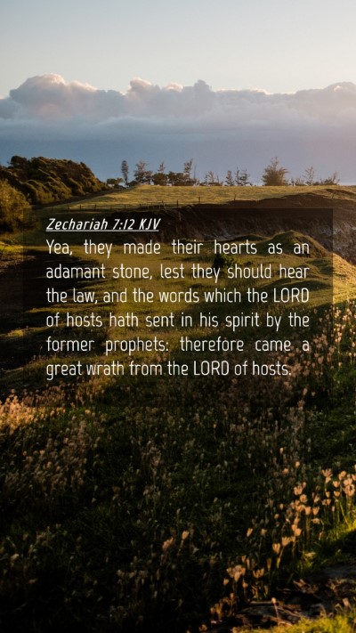 Picture 04 - Zechariah 7:12 KJV Mobile Phone Wallpaper - Yea, they made their hearts as an adamant stone, - Mobile Bible Verse Wallpaper