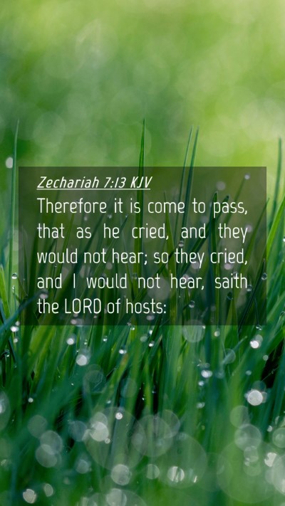Picture 04 - Zechariah 7:13 KJV Mobile Phone Wallpaper - Therefore it is come to pass, that as he cried, - Mobile Bible Verse Wallpaper