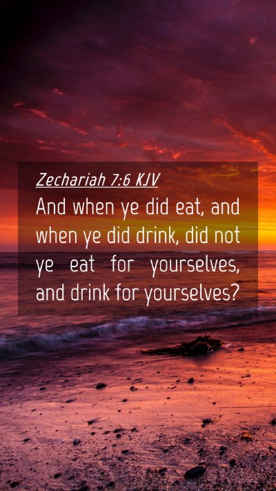 Picture 04 - Zechariah 7:6 KJV Mobile Phone Wallpaper - And when ye did eat, and when ye did drink, did - Mobile Bible Verse Wallpaper