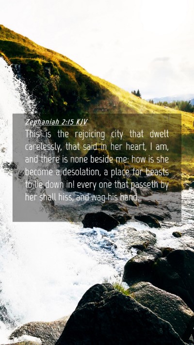 Picture 04 - Zephaniah 2:15 KJV Mobile Phone Wallpaper - This is the rejoicing city that dwelt carelessly, - Mobile Bible Verse Wallpaper