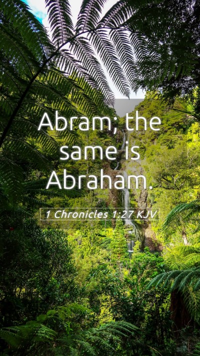 Picture 05 - 1 Chronicles 1:27 KJV Mobile Phone Wallpaper - Abram; the same is - Mobile Bible Verse Wallpaper