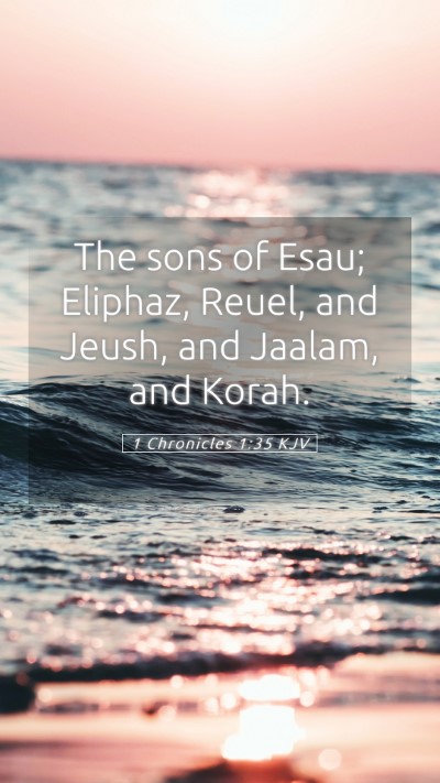 Picture 05 - 1 Chronicles 1:35 KJV Mobile Phone Wallpaper - The sons of Esau; Eliphaz, Reuel, and Jeush, and - Mobile Bible Verse Wallpaper
