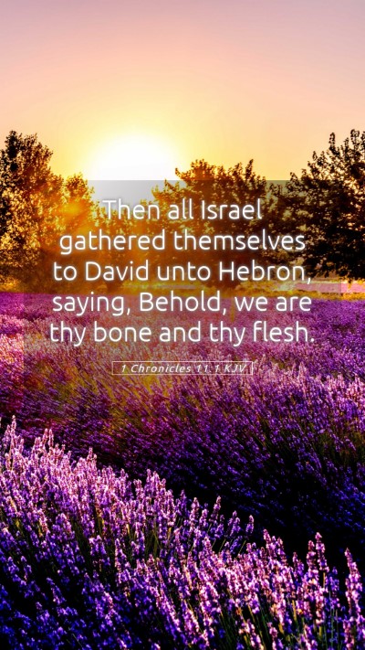 Picture 05 - 1 Chronicles 11:1 KJV Mobile Phone Wallpaper - Then all Israel gathered themselves to David unto - Mobile Bible Verse Wallpaper
