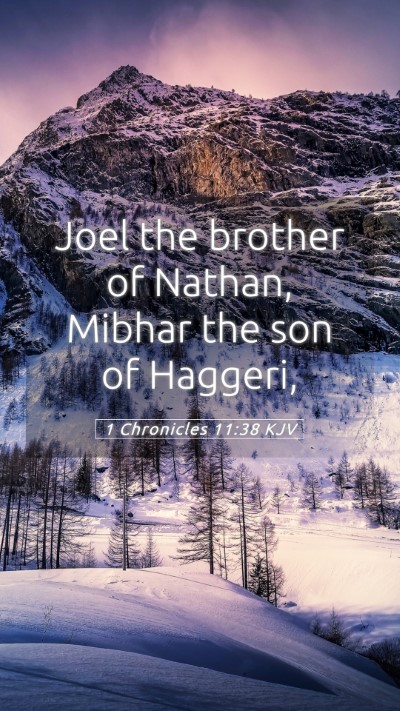 Picture 05 - 1 Chronicles 11:38 KJV Mobile Phone Wallpaper - Joel the brother of Nathan, Mibhar the son of - Mobile Bible Verse Wallpaper