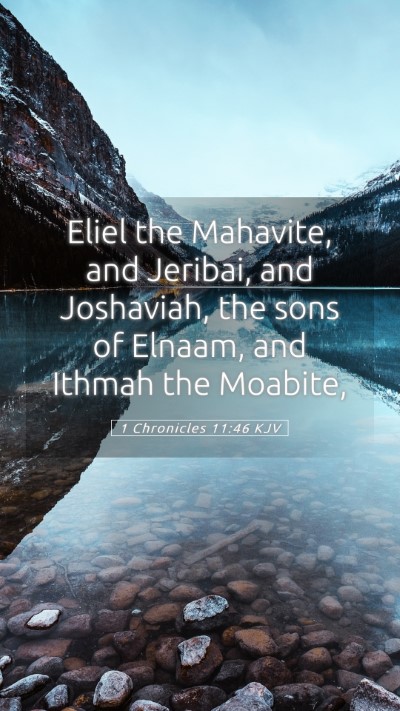 Picture 05 - 1 Chronicles 11:46 KJV Mobile Phone Wallpaper - Eliel the Mahavite, and Jeribai, and Joshaviah, - Mobile Bible Verse Wallpaper