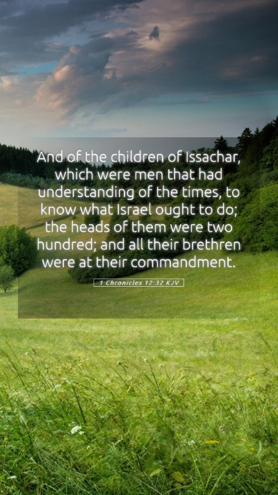 Picture 05 - 1 Chronicles 12:32 KJV Mobile Phone Wallpaper - And of the children of Issachar, which were men - Mobile Bible Verse Wallpaper