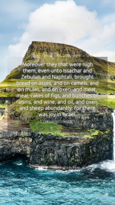 Picture 05 - 1 Chronicles 12:40 KJV Mobile Phone Wallpaper - Moreover they that were nigh them, even unto - Mobile Bible Verse Wallpaper