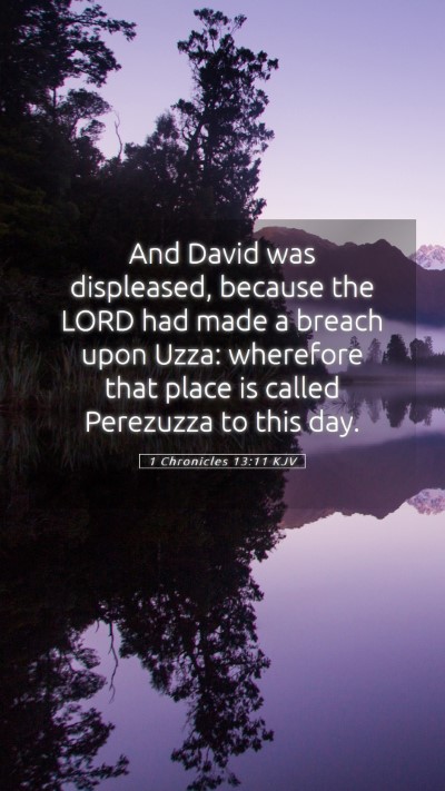 Picture 05 - 1 Chronicles 13:11 KJV Mobile Phone Wallpaper - And David was displeased, because the LORD had - Mobile Bible Verse Wallpaper