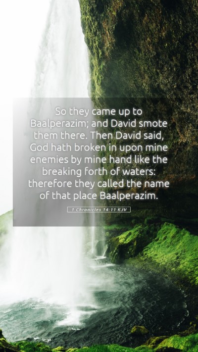 Picture 05 - 1 Chronicles 14:11 KJV Mobile Phone Wallpaper - So they came up to Baalperazim; and David smote - Mobile Bible Verse Wallpaper