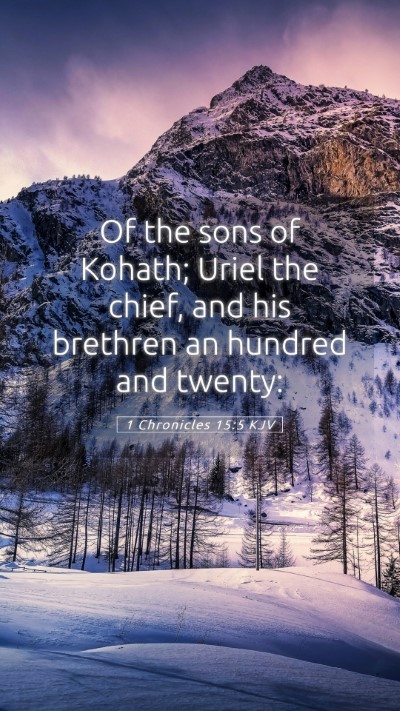Picture 05 - 1 Chronicles 15:5 KJV Mobile Phone Wallpaper - Of the sons of Kohath; Uriel the chief, and his - Mobile Bible Verse Wallpaper