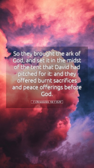 Picture 05 - 1 Chronicles 16:1 KJV Mobile Phone Wallpaper - So they brought the ark of God, and set it in the - Mobile Bible Verse Wallpaper