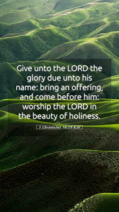Picture 05 - 1 Chronicles 16:29 KJV Mobile Phone Wallpaper - Give unto the LORD the glory due unto his name: - Mobile Bible Verse Wallpaper