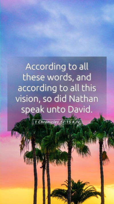 Picture 05 - 1 Chronicles 17:15 KJV Mobile Phone Wallpaper - According to all these words, and according to - Mobile Bible Verse Wallpaper