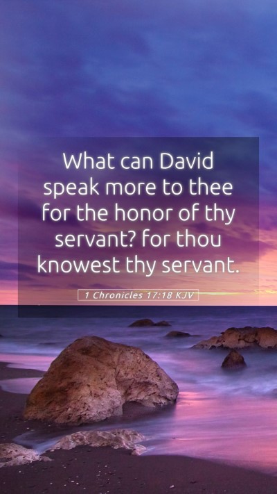 Picture 05 - 1 Chronicles 17:18 KJV Mobile Phone Wallpaper - What can David speak more to thee for the honor - Mobile Bible Verse Wallpaper