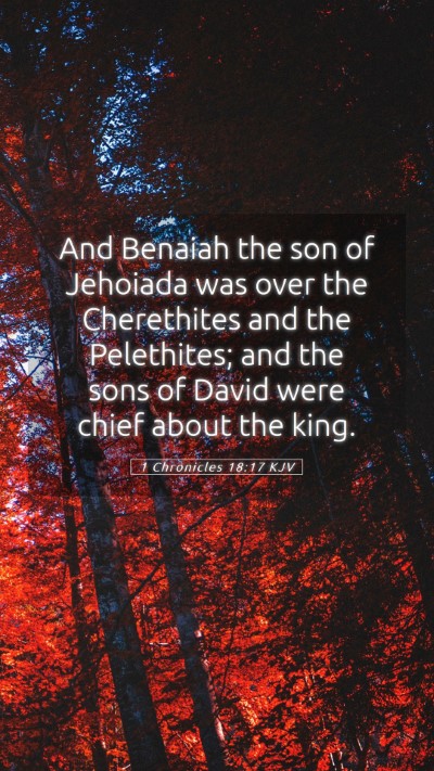 Picture 05 - 1 Chronicles 18:17 KJV Mobile Phone Wallpaper - And Benaiah the son of Jehoiada was over the - Mobile Bible Verse Wallpaper