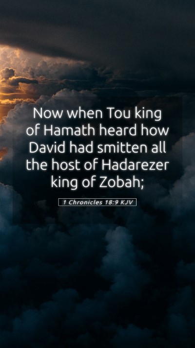 Picture 05 - 1 Chronicles 18:9 KJV Mobile Phone Wallpaper - Now when Tou king of Hamath heard how David had - Mobile Bible Verse Wallpaper