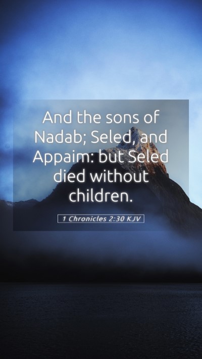 Picture 05 - 1 Chronicles 2:30 KJV Mobile Phone Wallpaper - And the sons of Nadab; Seled, and Appaim: but - Mobile Bible Verse Wallpaper