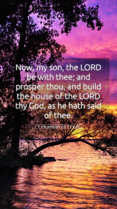 Picture 05 - 1 Chronicles 22:11 KJV Mobile Phone Wallpaper - Now, my son, the LORD be with thee; and prosper - Mobile Bible Verse Wallpaper