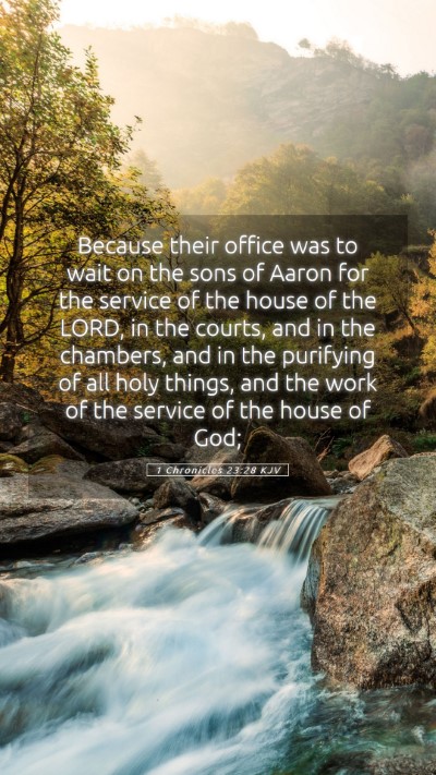 Picture 05 - 1 Chronicles 23:28 KJV Mobile Phone Wallpaper - Because their office was to wait on the sons of - Mobile Bible Verse Wallpaper