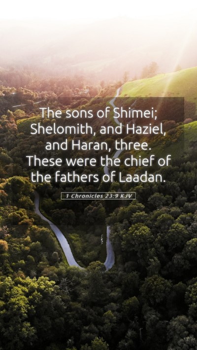 Picture 05 - 1 Chronicles 23:9 KJV Mobile Phone Wallpaper - The sons of Shimei; Shelomith, and Haziel, and - Mobile Bible Verse Wallpaper