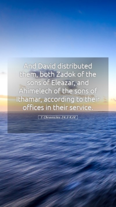 Picture 05 - 1 Chronicles 24:3 KJV Mobile Phone Wallpaper - And David distributed them, both Zadok of the - Mobile Bible Verse Wallpaper