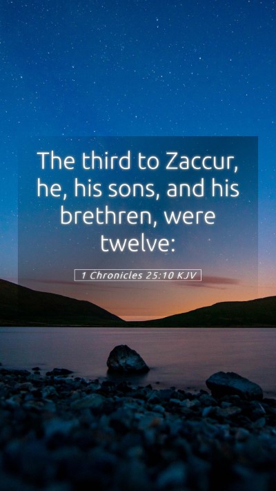 Picture 05 - 1 Chronicles 25:10 KJV Mobile Phone Wallpaper - The third to Zaccur, he, his sons, and his - Mobile Bible Verse Wallpaper