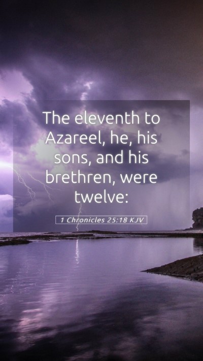 Picture 05 - 1 Chronicles 25:18 KJV Mobile Phone Wallpaper - The eleventh to Azareel, he, his sons, and his - Mobile Bible Verse Wallpaper