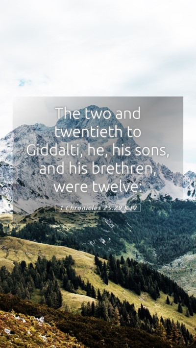 Picture 05 - 1 Chronicles 25:29 KJV Mobile Phone Wallpaper - The two and twentieth to Giddalti, he, his sons, - Mobile Bible Verse Wallpaper