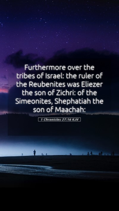 Picture 05 - 1 Chronicles 27:16 KJV Mobile Phone Wallpaper - Furthermore over the tribes of Israel: the ruler - Mobile Bible Verse Wallpaper