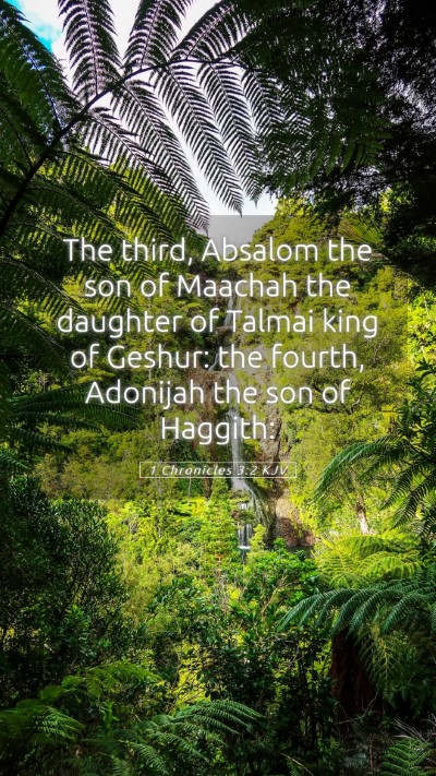 Picture 05 - 1 Chronicles 3:2 KJV Mobile Phone Wallpaper - The third, Absalom the son of Maachah the - Mobile Bible Verse Wallpaper