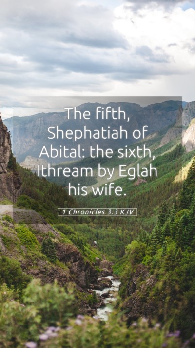 Picture 05 - 1 Chronicles 3:3 KJV Mobile Phone Wallpaper - The fifth, Shephatiah of Abital: the sixth, - Mobile Bible Verse Wallpaper
