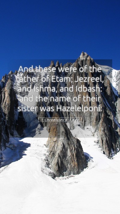 Picture 05 - 1 Chronicles 4:3 KJV Mobile Phone Wallpaper - And these were of the father of Etam; Jezreel, - Mobile Bible Verse Wallpaper