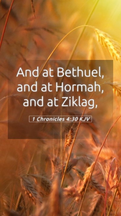 Picture 05 - 1 Chronicles 4:30 KJV Mobile Phone Wallpaper - And at Bethuel, and at Hormah, and at - Mobile Bible Verse Wallpaper