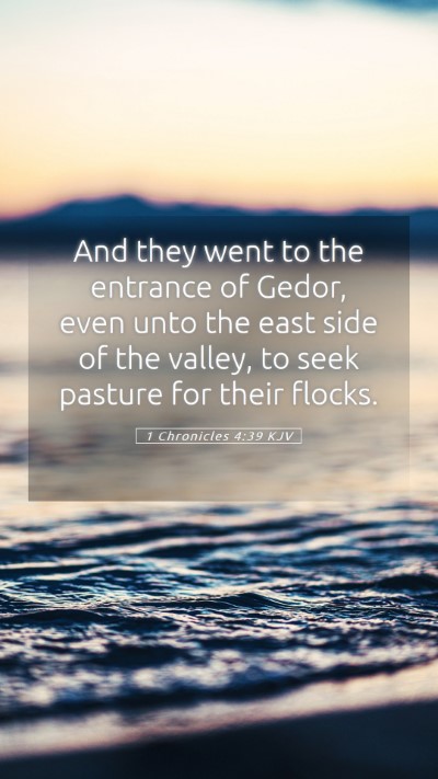 Picture 05 - 1 Chronicles 4:39 KJV Mobile Phone Wallpaper - And they went to the entrance of Gedor, even unto - Mobile Bible Verse Wallpaper