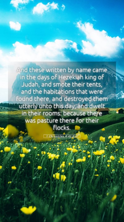 Picture 05 - 1 Chronicles 4:41 KJV Mobile Phone Wallpaper - And these written by name came in the days of - Mobile Bible Verse Wallpaper