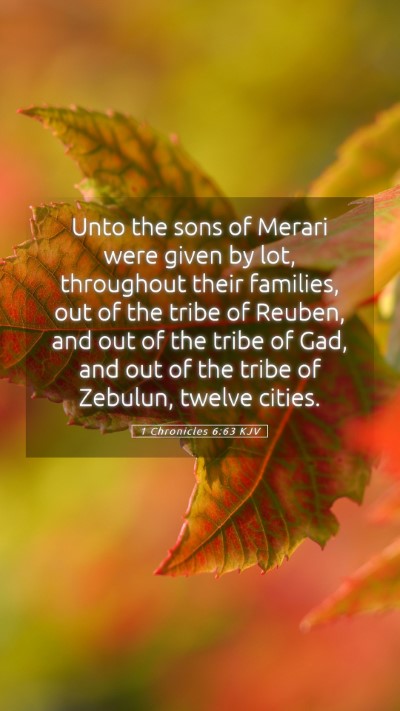 Picture 05 - 1 Chronicles 6:63 KJV Mobile Phone Wallpaper - Unto the sons of Merari were given by lot, - Mobile Bible Verse Wallpaper