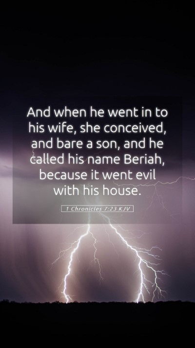 Picture 05 - 1 Chronicles 7:23 KJV Mobile Phone Wallpaper - And when he went in to his wife, she conceived, - Mobile Bible Verse Wallpaper