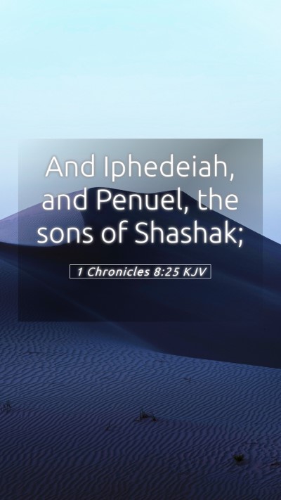 Picture 05 - 1 Chronicles 8:25 KJV Mobile Phone Wallpaper - And Iphedeiah, and Penuel, the sons of - Mobile Bible Verse Wallpaper
