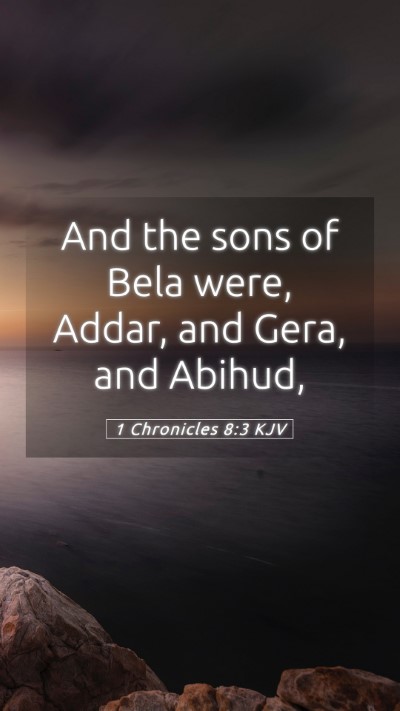 Picture 05 - 1 Chronicles 8:3 KJV Mobile Phone Wallpaper - And the sons of Bela were, Addar, and Gera, and - Mobile Bible Verse Wallpaper