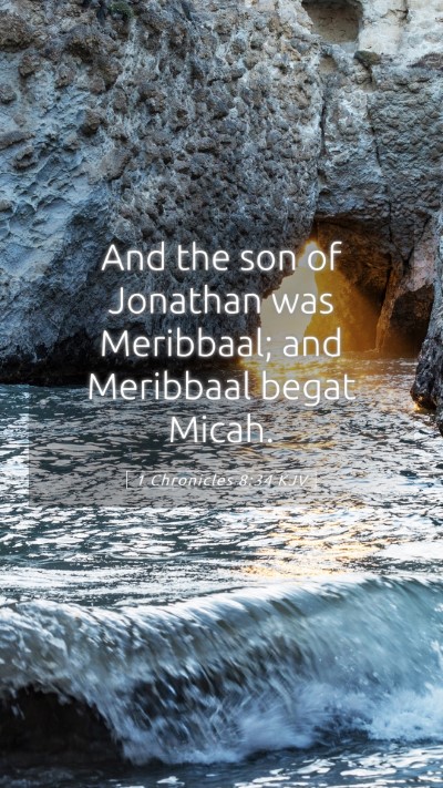 Picture 05 - 1 Chronicles 8:34 KJV Mobile Phone Wallpaper - And the son of Jonathan was Meribbaal; and - Mobile Bible Verse Wallpaper