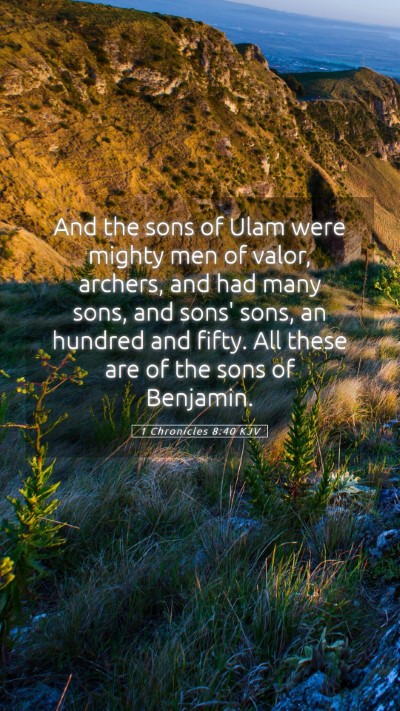Picture 05 - 1 Chronicles 8:40 KJV Mobile Phone Wallpaper - And the sons of Ulam were mighty men of valor, - Mobile Bible Verse Wallpaper