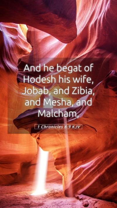 Picture 05 - 1 Chronicles 8:9 KJV Mobile Phone Wallpaper - And he begat of Hodesh his wife, Jobab, and - Mobile Bible Verse Wallpaper