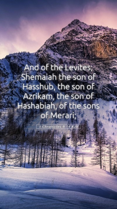 Picture 05 - 1 Chronicles 9:14 KJV Mobile Phone Wallpaper - And of the Levites; Shemaiah the son of Hasshub, - Mobile Bible Verse Wallpaper