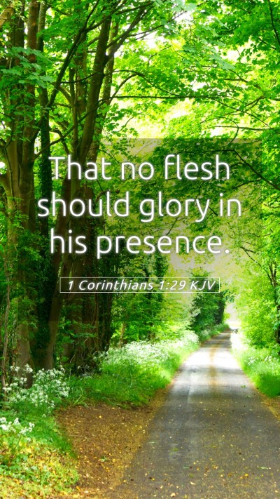 Picture 05 - 1 Corinthians 1:29 KJV Mobile Phone Wallpaper - That no flesh should glory in his - Mobile Bible Verse Wallpaper