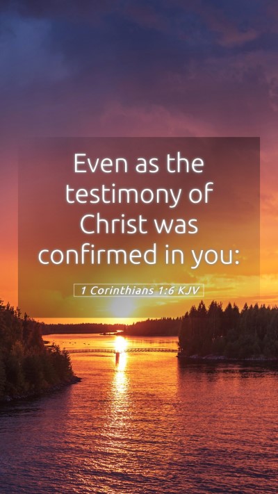 Picture 05 - 1 Corinthians 1:6 KJV Mobile Phone Wallpaper - Even as the testimony of Christ was confirmed in - Mobile Bible Verse Wallpaper