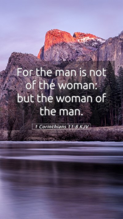 Picture 05 - 1 Corinthians 11:8 KJV Mobile Phone Wallpaper - For the man is not of the woman: but the woman of - Mobile Bible Verse Wallpaper